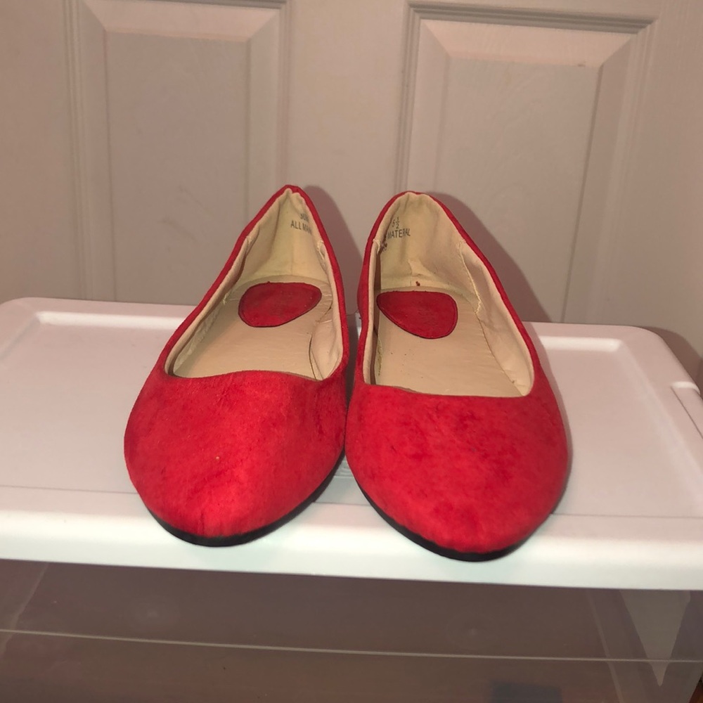 Red Suede Flats
